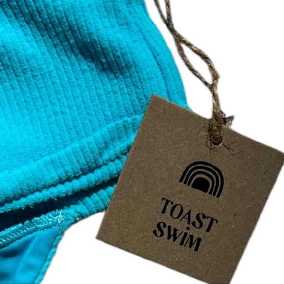 🌻NEW w.Tag Free People x Toast Turquoise Signature Banded Waist Bikini Bottom S - Picture 11 of 14